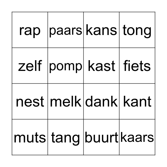 Thema 5 les 1 Bingo Card