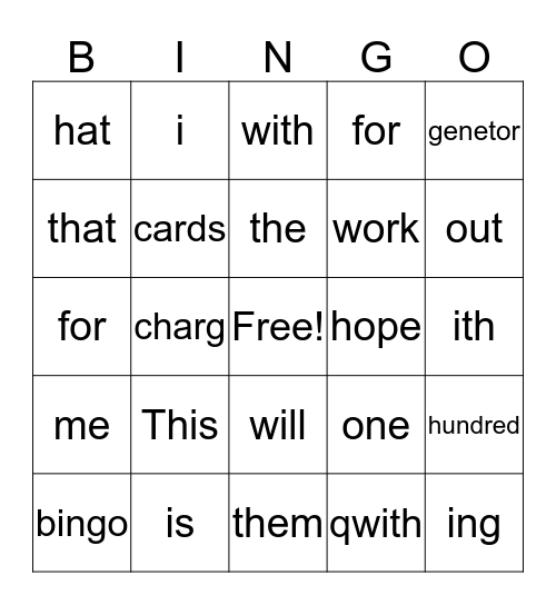 CEFL's Taking the Mystery Out of English Bingo Card