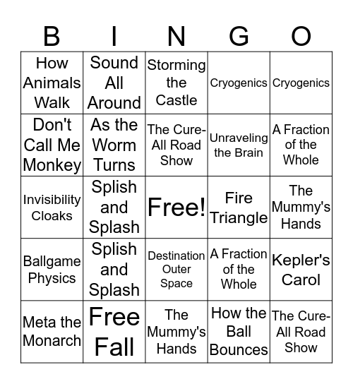 SLT Bingo Card