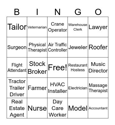 Careers 2 Bingo Card