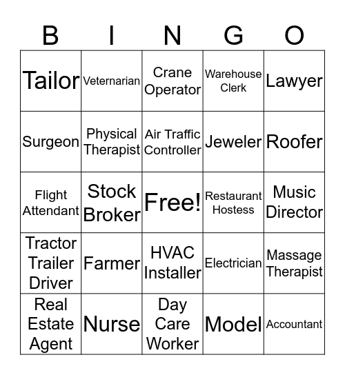 Careers 2 Bingo Card