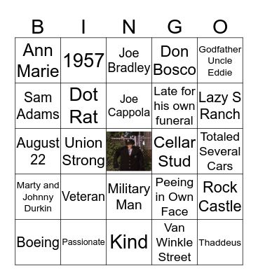 Ted's 60th Birthday Bingo Card