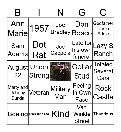 Ted's 60th Birthday Bingo Card
