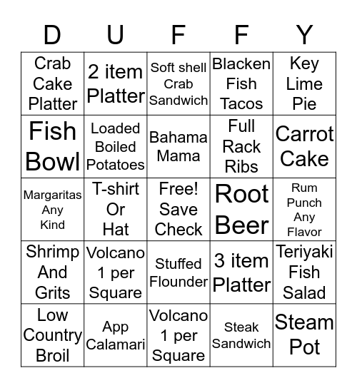 Server Bingo Card