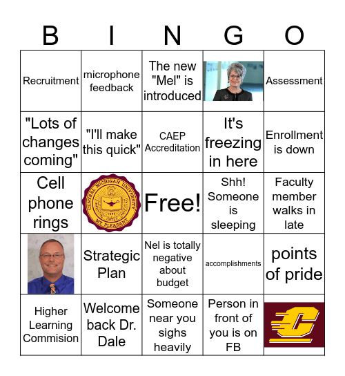 College Wide Meeting 2017 Bingo Card