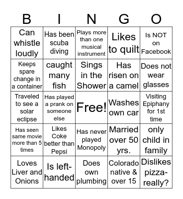 Mass in the Grass Bingo Card