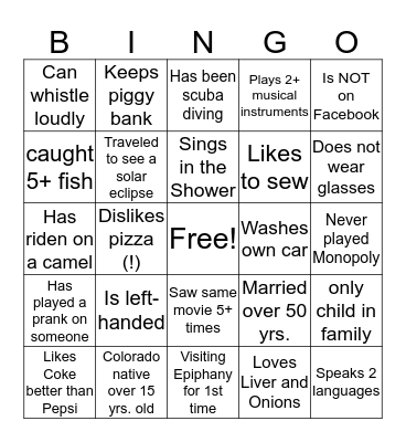 Mass in the Grass Bingo Card
