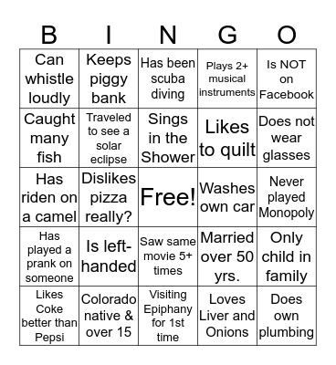 Mass in the Grass Bingo Card