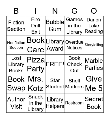 Welcome to the Library Orientation Bingo Card