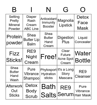 Arbonne  Bingo Card