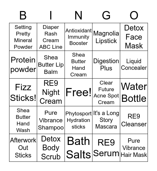 Arbonne  Bingo Card