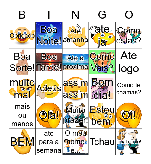 Cumprimentos e Despedidas  Bingo Card