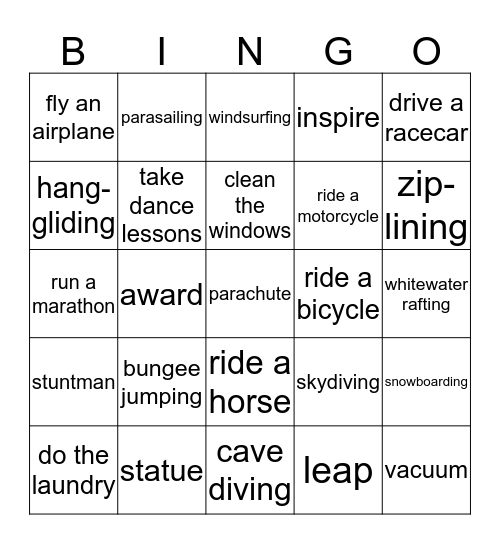 Smart Choice 2 - Unit 3  Bingo Card