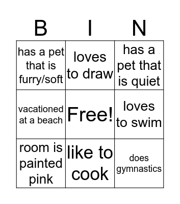 Find someone who... Bingo Card