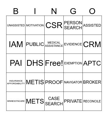 Knowledge Check Bingo Card