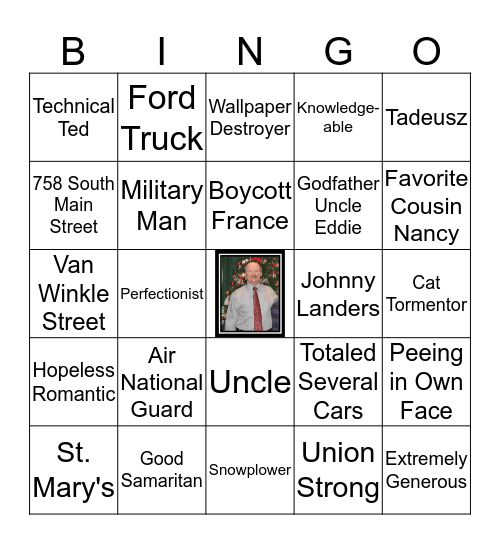 Ted's 60th Birthday Bingo Card