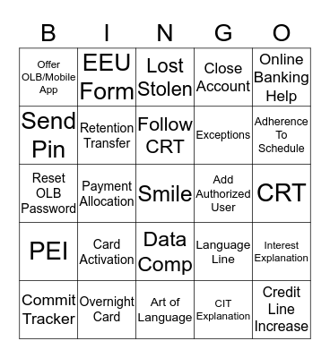 CEWs Awareness Bingo Card