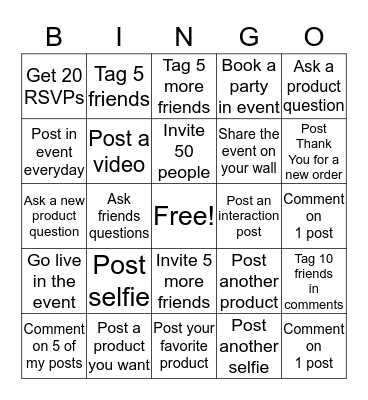 Face Forward with melissa Bingo Card