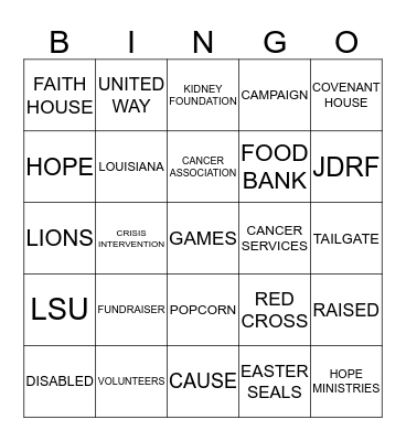 LA SCCC BINGO Card