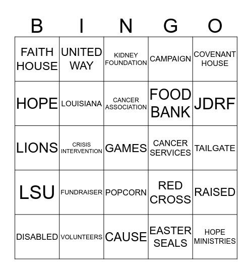 LA SCCC BINGO Card