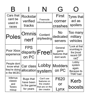 Broughy Rants Bingo Card