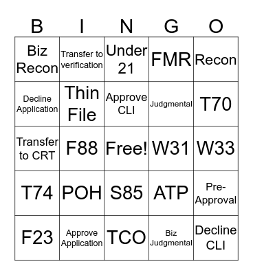 Team Hendrick BINGO Card