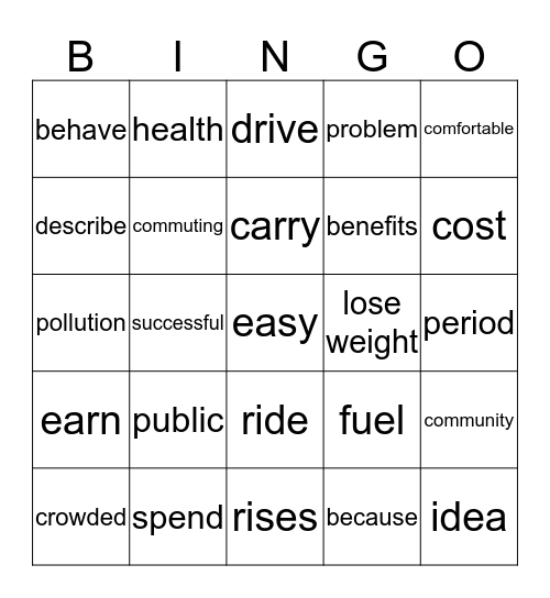 Pathways Foundations RW - Unit 3 Bingo Card