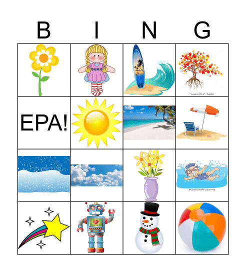 Seasons Bingo Card