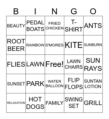 MOUNT EPHRAIM CHURCH PICNIC Bingo Card