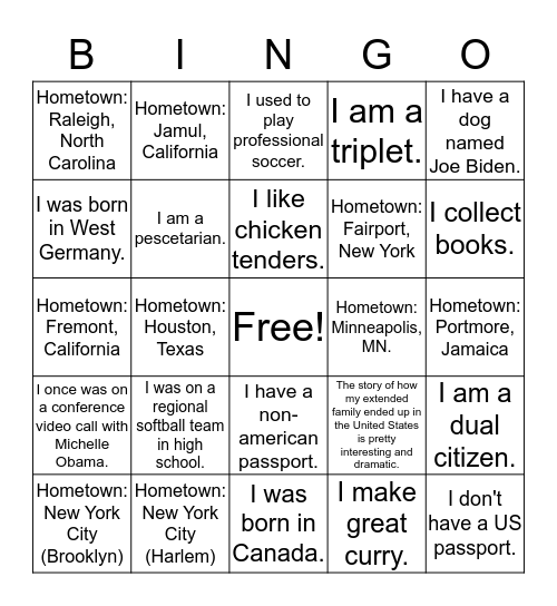 CDSJ Bingo  Bingo Card