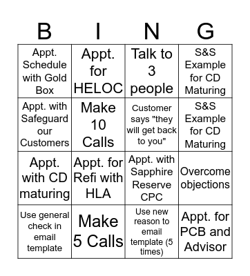 Call Night Bingo!  Bingo Card