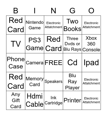 ELECTRONICS BLACKOUT BINGO Card