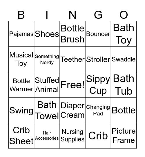 Baby Lowlajee Bingo Card