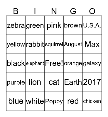 Spider Friday Bingo! Bingo Card
