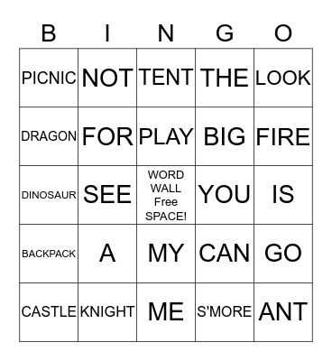 WORD WALL BINGO Card