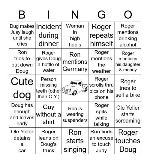 Milford Cruise-In BINGO Card