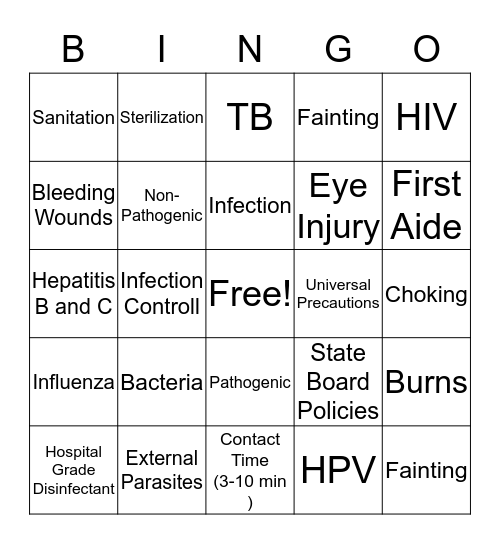 Salon Ecology Bingo Card