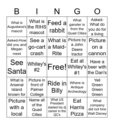 Quad Cities Bingo Card