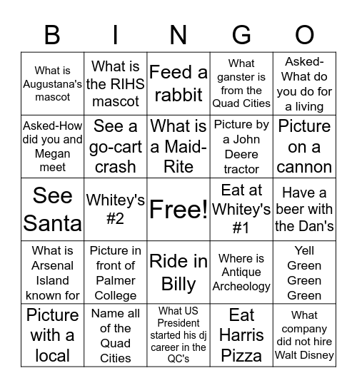 Quad Cities Bingo Card