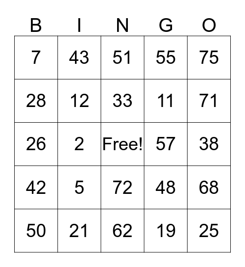 Southwest Sister Bingo Card