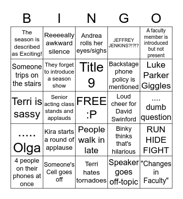 Health and Safety BINGO Card