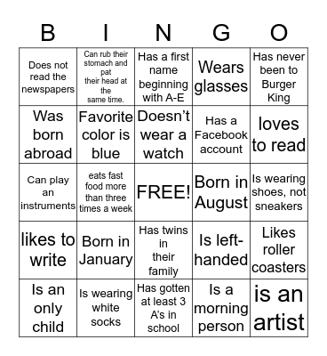 Find Someone Who... Bingo Card