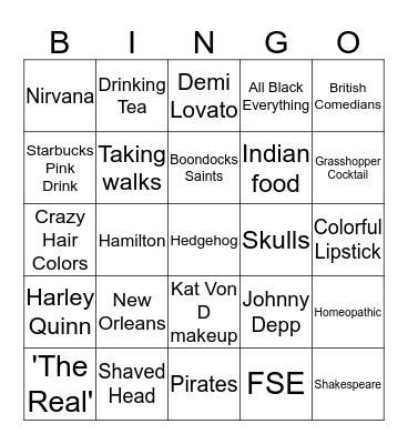 Katii Bingo Card