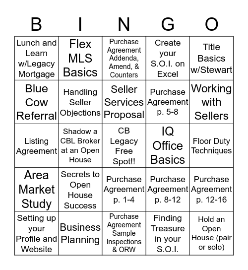 CB LEGACY SWAG Bingo Card