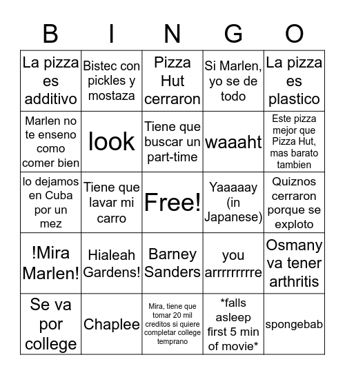 Allan Cruz Bingo Card