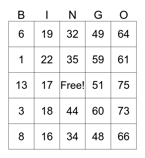 Tammy's Birthday Bingo Card