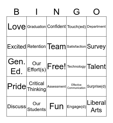First CHSS Meeting Bingo Card