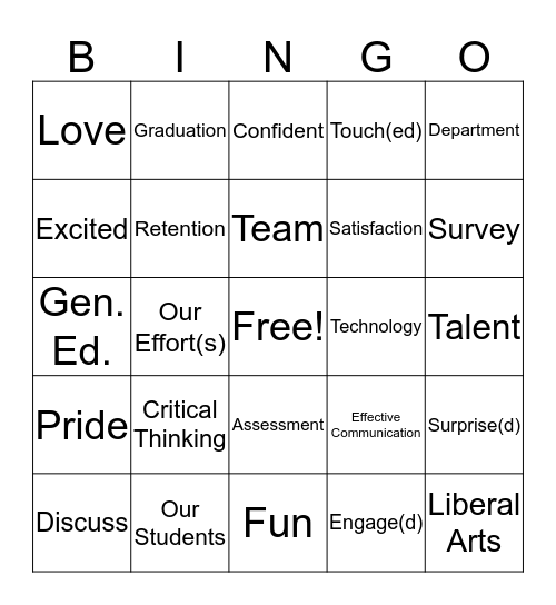 First CHSS Meeting Bingo Card