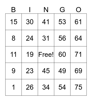 Tammy's Birthday Bingo Card
