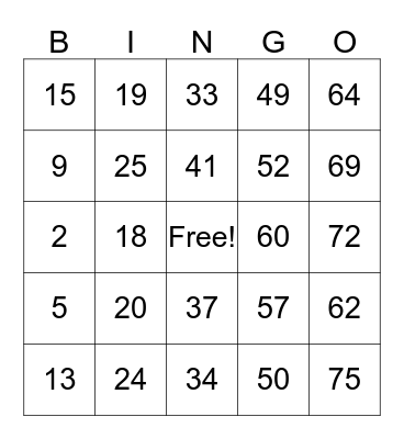 Tammy's Birthday Bingo Card